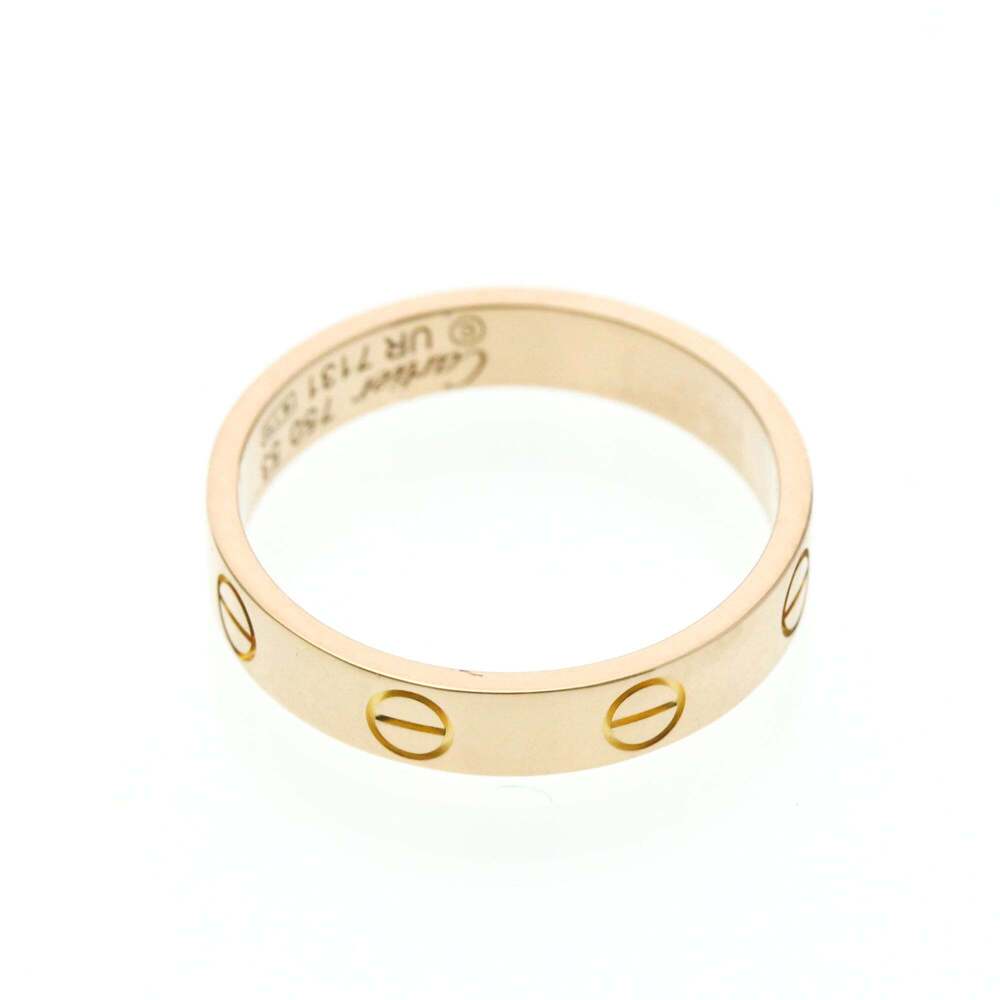 Cartier Mini Love Ring Pink Gold (18K) Fashion No Stone Band Ring Pink Gold - Picture 9 of 9